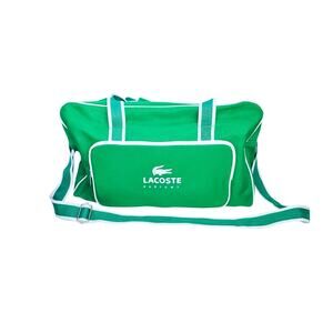 Lacoste Parfums Green Canvas Duffle Bag with White Trim